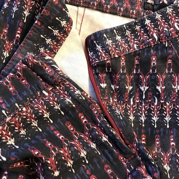 H&M Skinny High waist Pant black burgundy printed zs 6 skinny Stretch - Picture 9 of 14